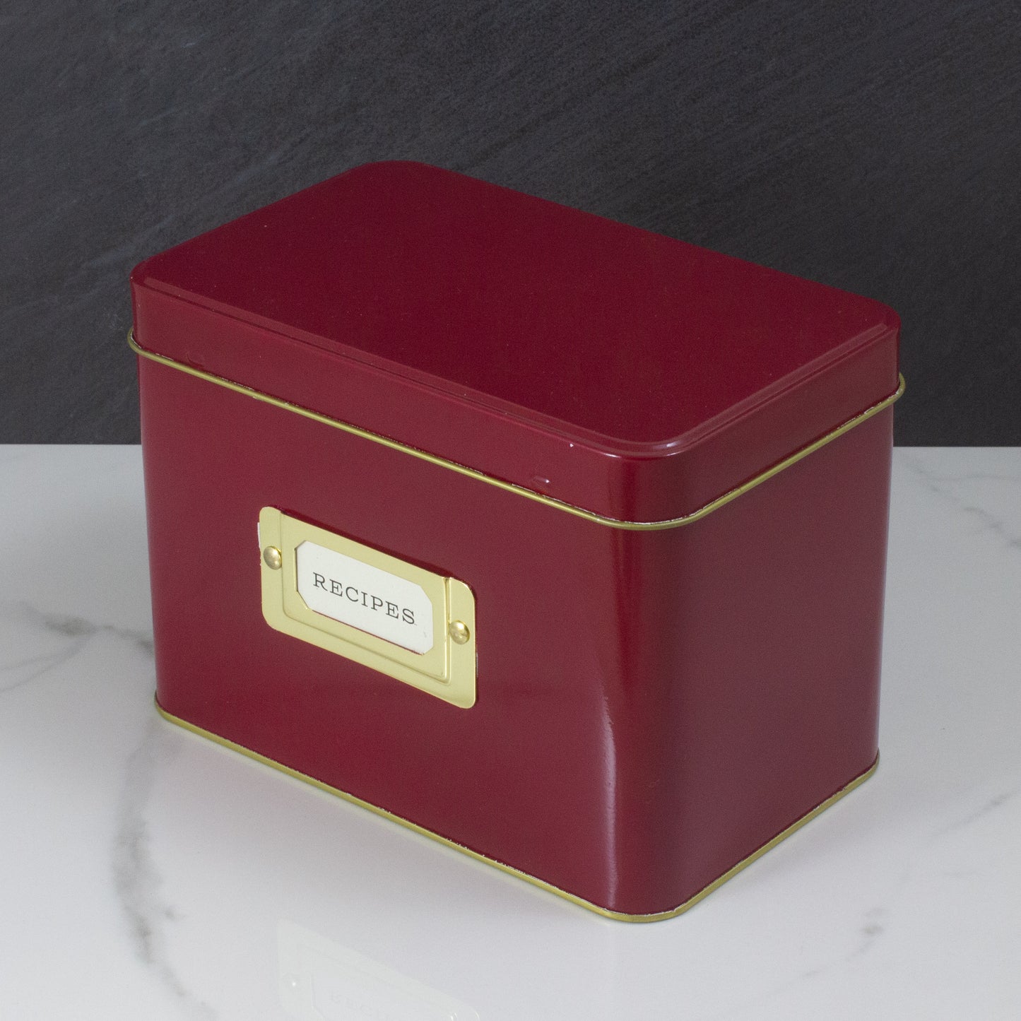 Tin Recipe Card Box