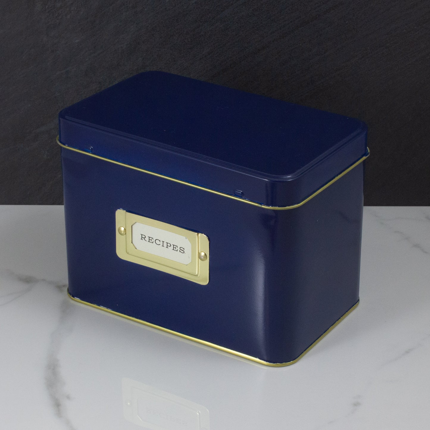 Tin Recipe Card Box